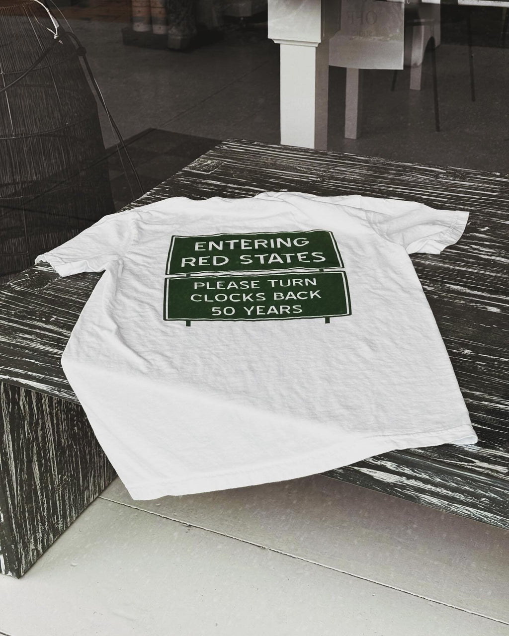 Modern General® Artwear Red States T-Shirt in White and Highway Green