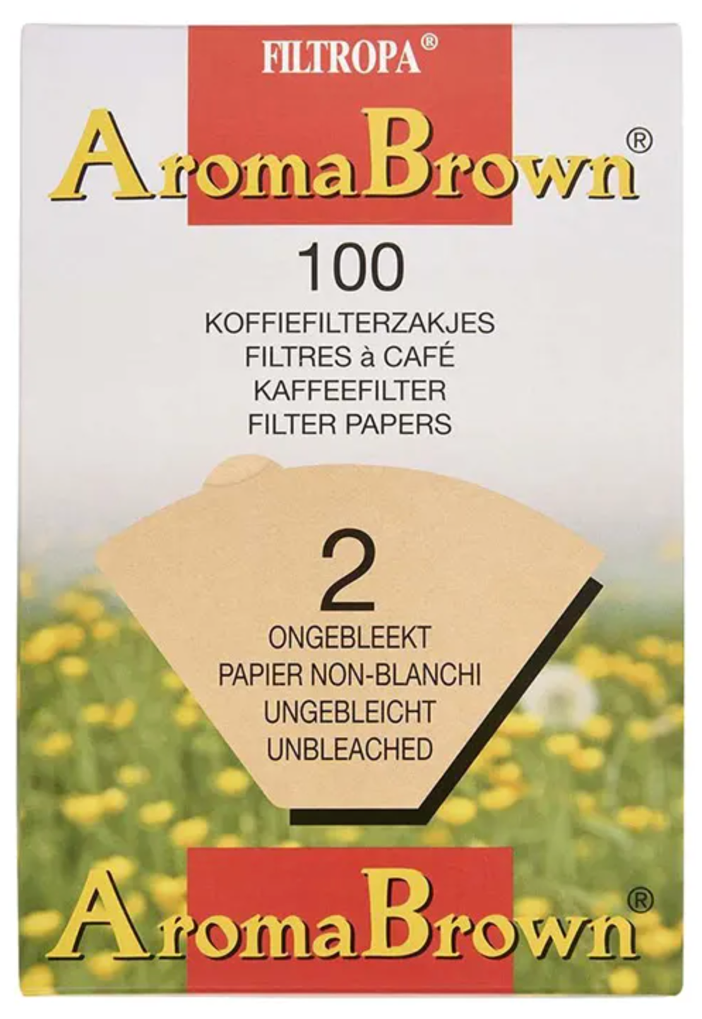 Filtropa AromaBrown Unbleached Coffee Filters #2 Paper Cone, 100 ct.
