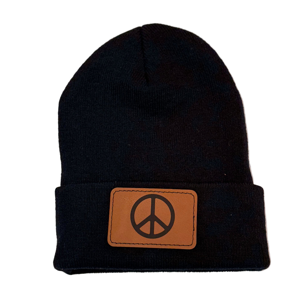 Peace Patch Beanie in Black