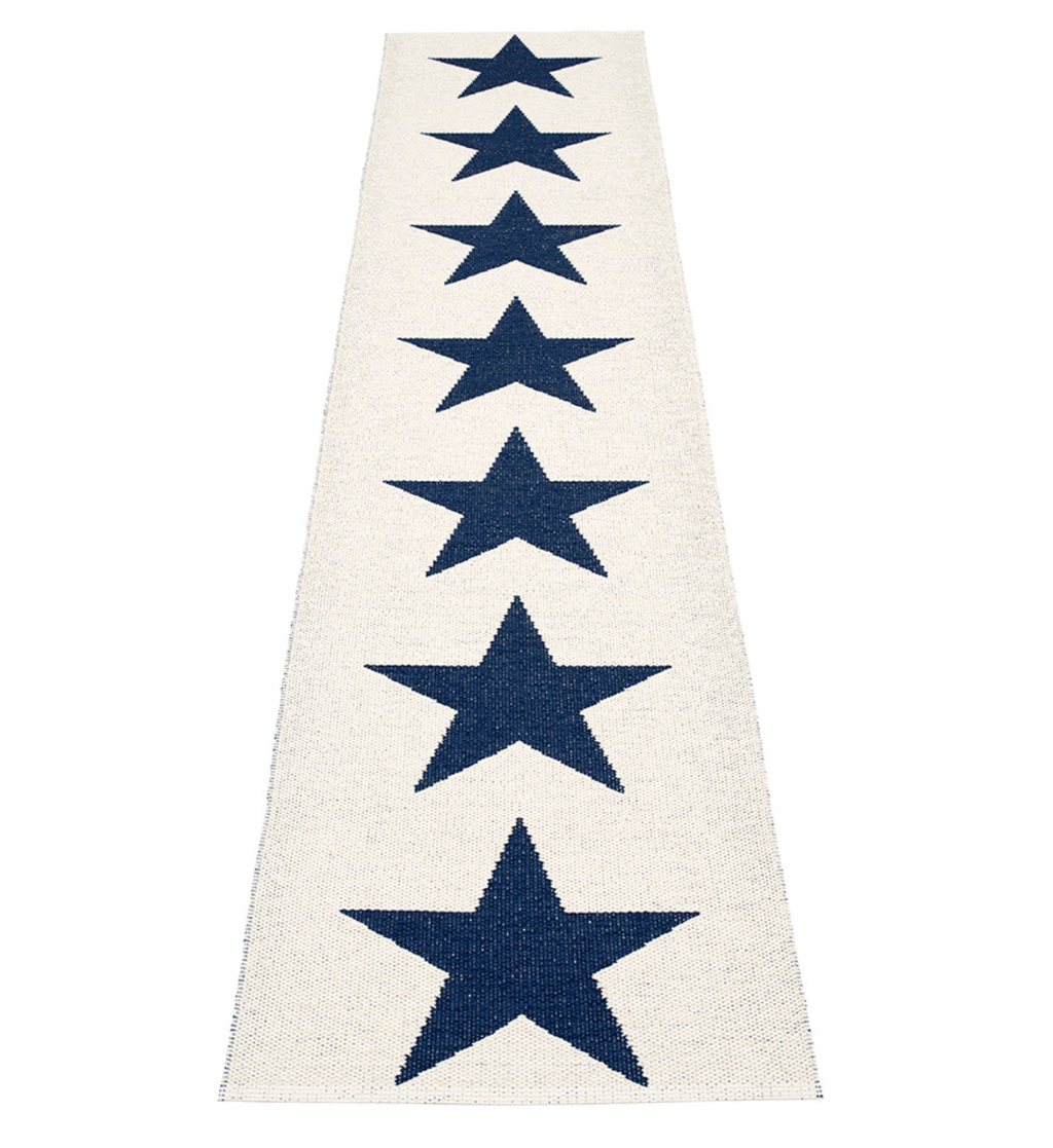 Sagaponack Plastic Floor Mats Dark Blue/Vanilla