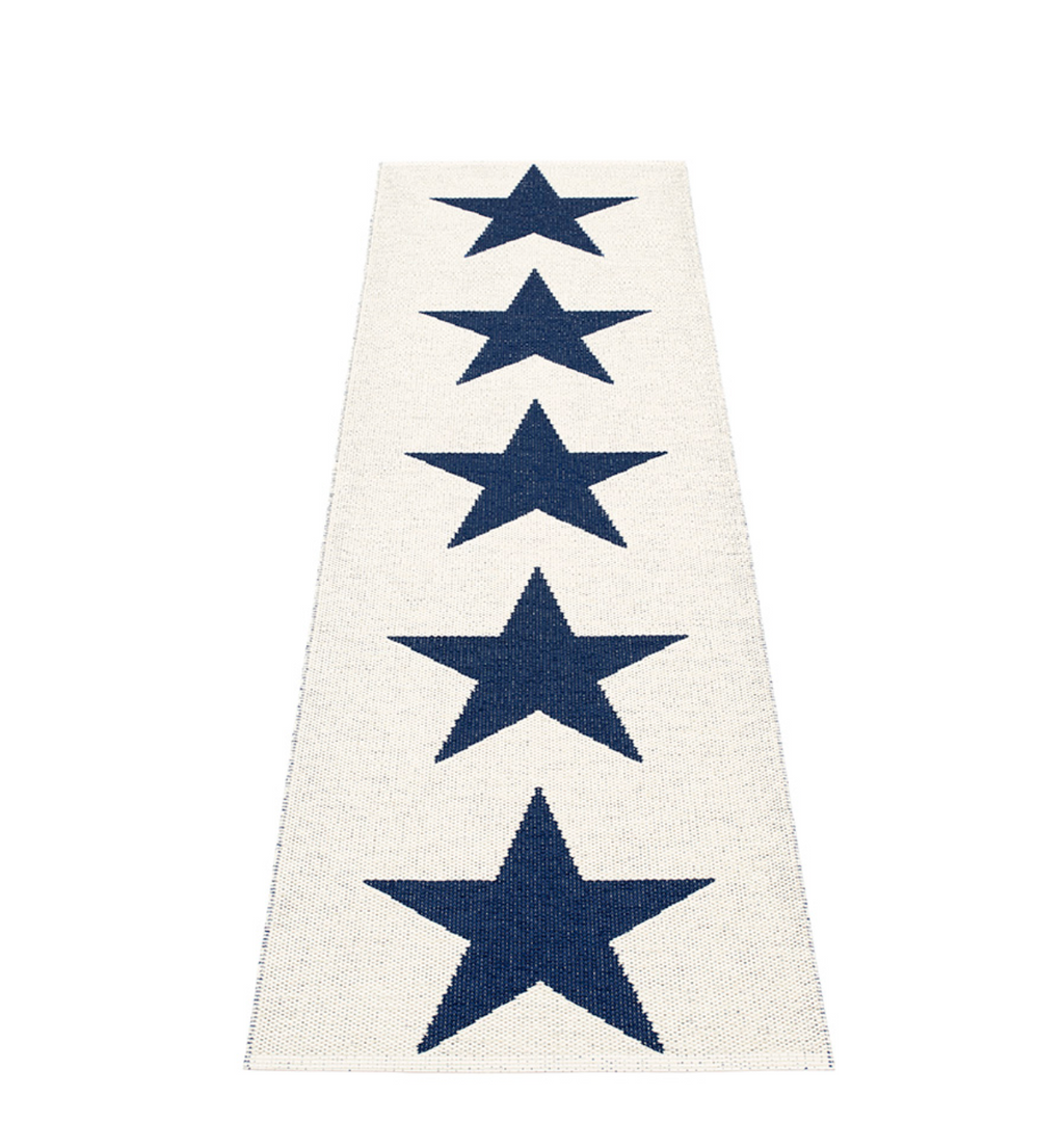 Sagaponack Plastic Floor Mats Dark Blue/Vanilla