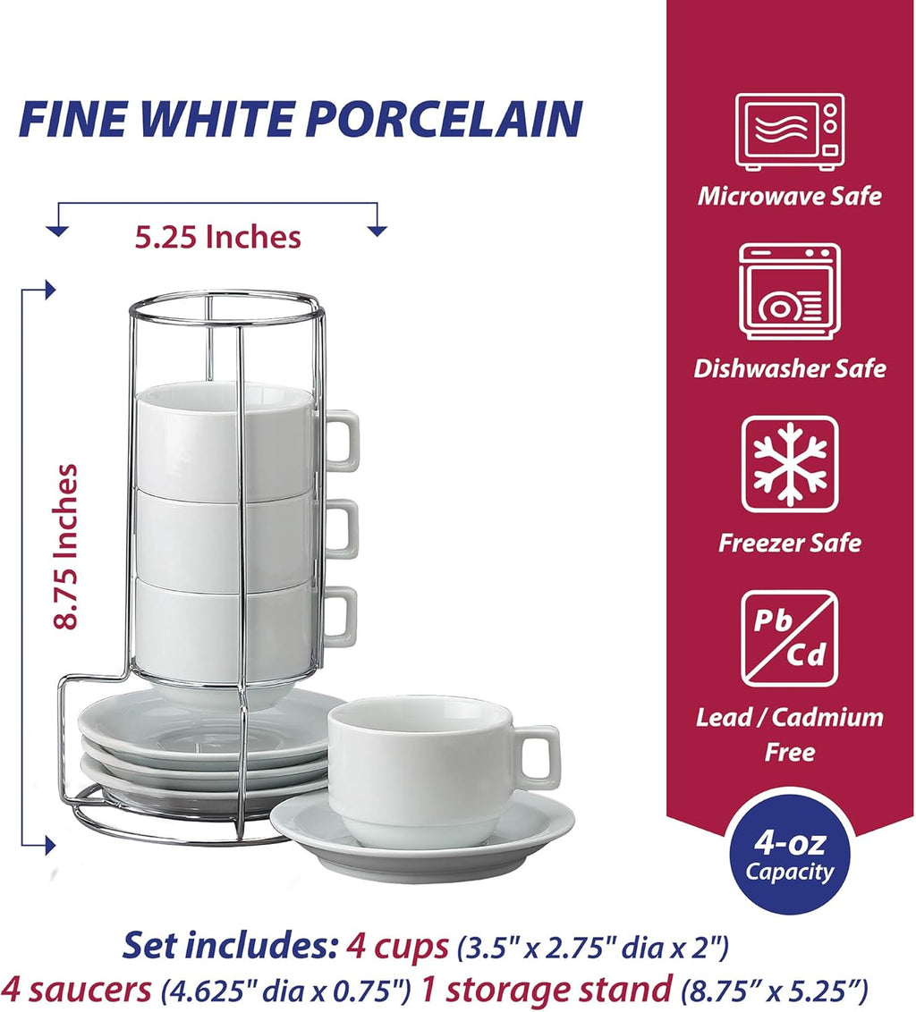 Cappuccino Cup Tower with Stand