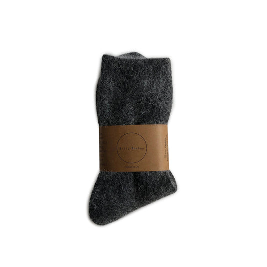 Fluffy Angora Socks in Dark Gray