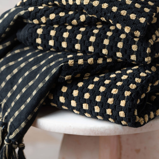 Chickpea Bath Towel in Black