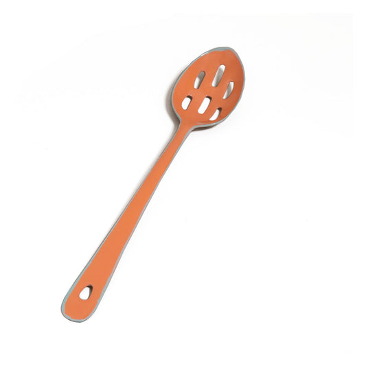 Bright Enamel Slotted Spoon in Raspberry