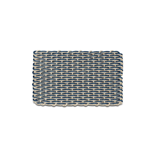 Lobster Rope Outdoor Doormat in Navy & Light Tan