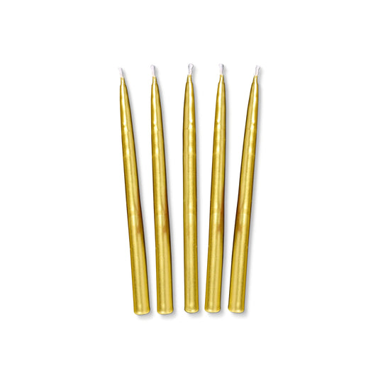 Hanukkah Candles in Metallic Gold, Set of 45