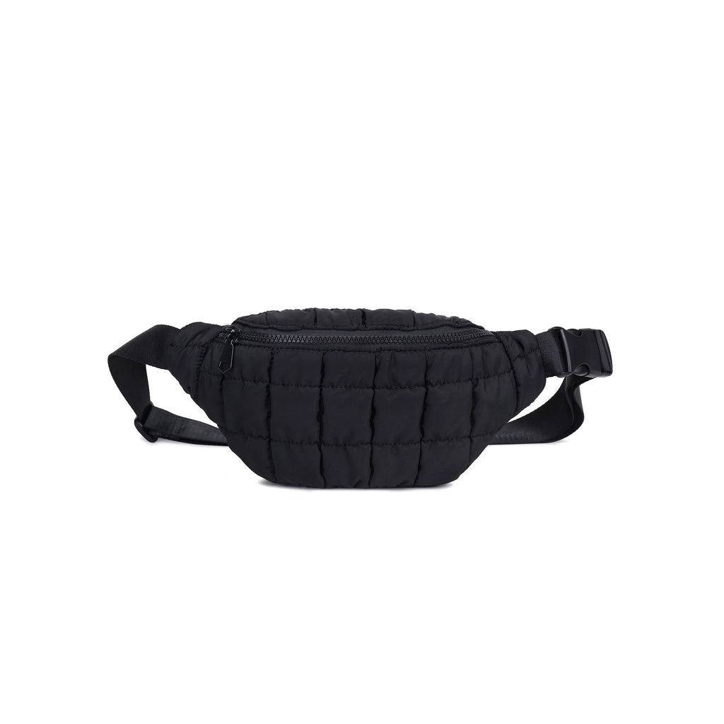 Quilted Puffer Crossbody in Black
