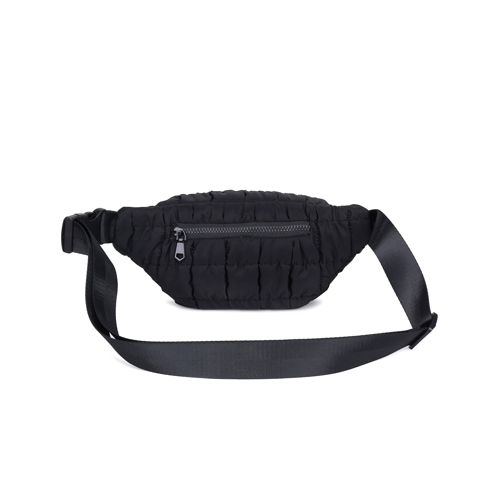 Quilted Puffer Crossbody in Black