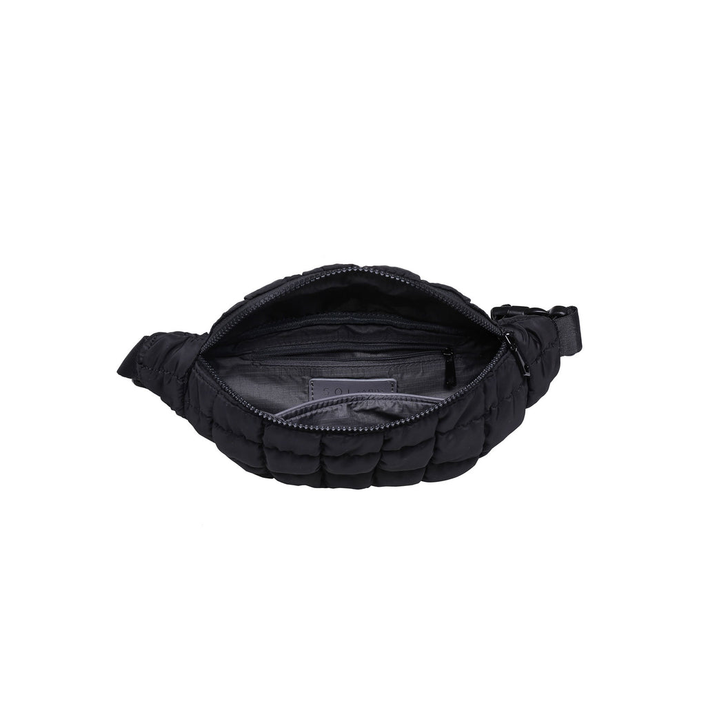 Quilted Puffer Crossbody in Black