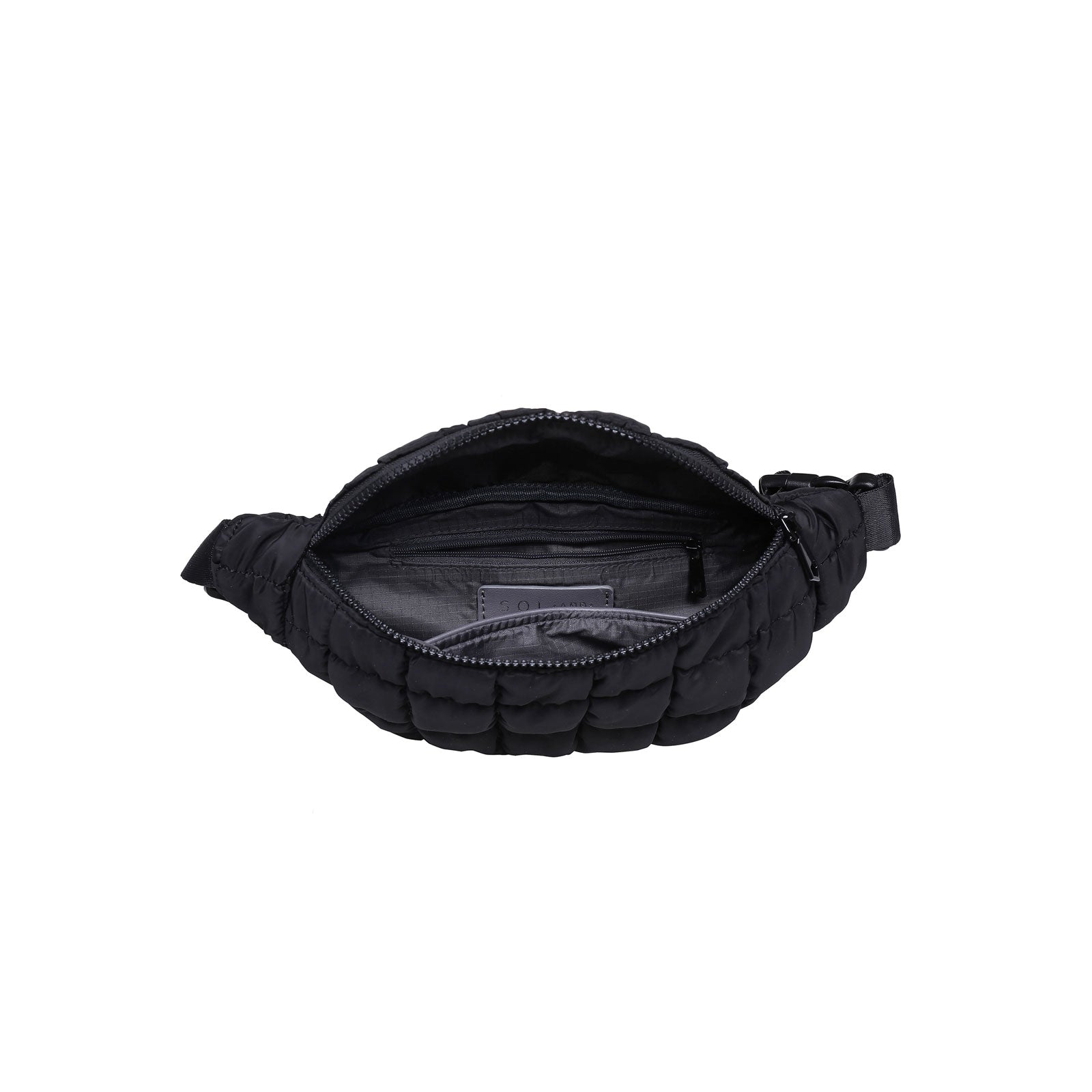 Quilted Puffer Crossbody in Black