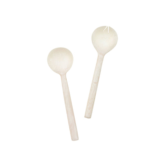 Resin Salad Servers in Marshmallow