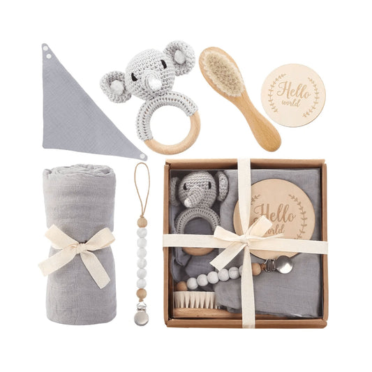 Welcome Baby Gift Set in Grey