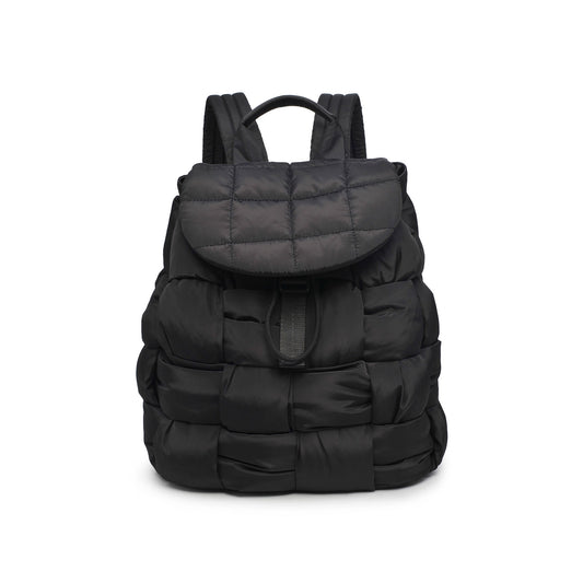 Woven Nylon Backpack in Black