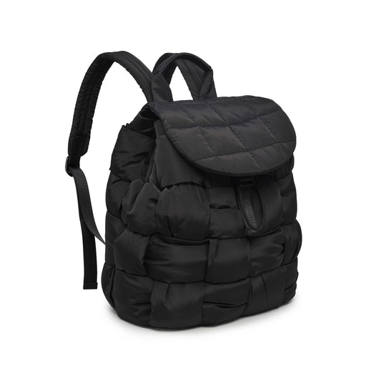 Woven Nylon Backpack in Black