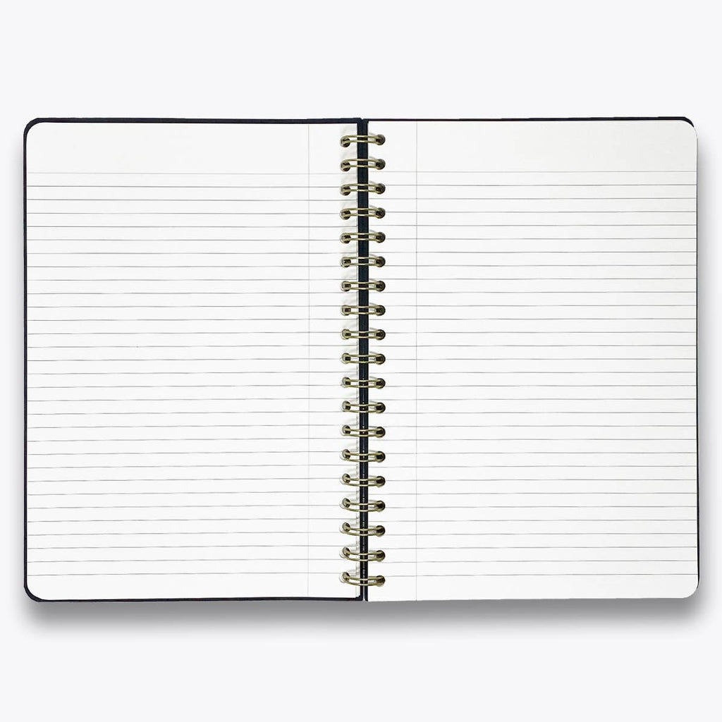 Black Linen Spiral Note to Self Journal