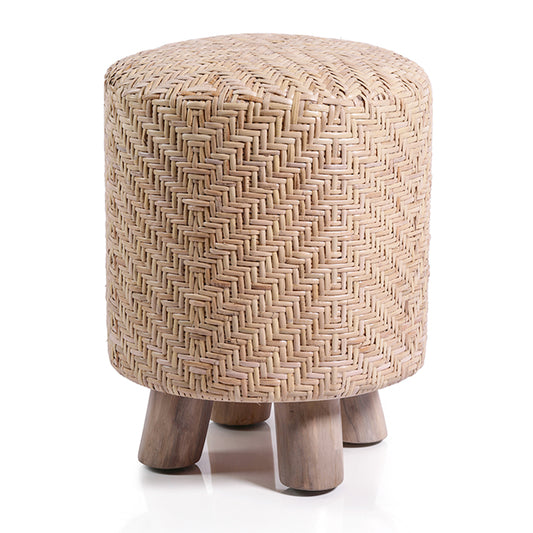 Elia Rattan and Teakwood Stool