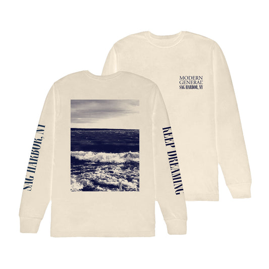 Modern General® Artwear "Keep Dreaming" Long Sleeve T-Shirt in Ivory