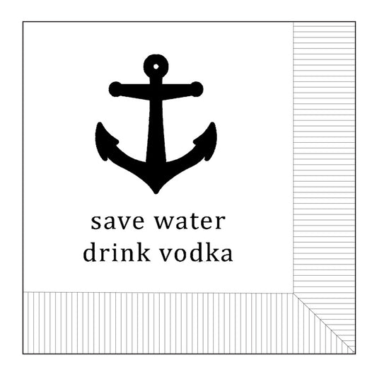 Modern General® Cocktail Napkin, Save Water