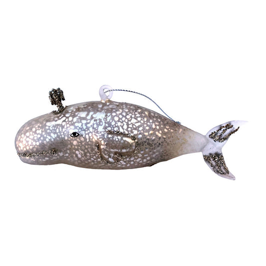 Victorian Pearl Whale Ornament